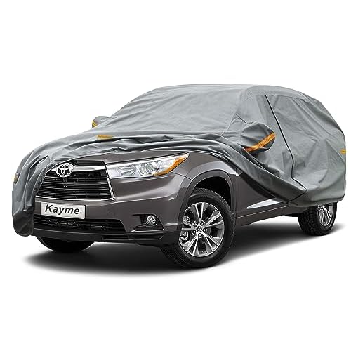 Kayme Heavy Duty Car Cover Waterproof All Weather, Custom Fit for Tesla Model S, Outdoor Full Exterior Cover with Charging Port and Breathable Ventilation Mesh, Sun and Rain Protection.