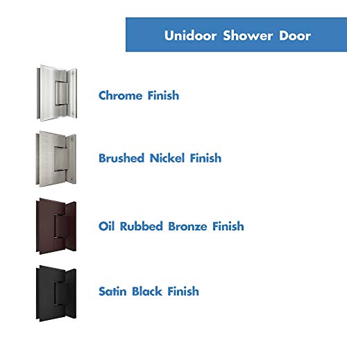 Dreamline Unidoor Plus 59 1/2 - 60 In. W X 72 In. H Frameless Hinged Shower Door In Satin Black, Shdr-245957210-09 #TOP4