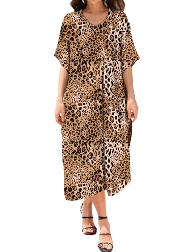 Image of Bloggerlove Women's Caftan Nightgown with Pockets, Long House Dress