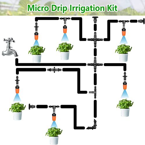 image for 250 Pcs Drip Irrigation Fittings Kit for 1/4