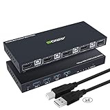 Dieser KVM 4x1-Umschalter ist ein Produkt mit hohem Standard und unterstützt eine Auflösung von bis zu 4K bei 60 Hz und eine 4: 4: 4-Chroma-Abtastung. Unterstützt alle Arten von Computersystemen wie Windows 10 / 8.1 / 8/7 / XP / Vista, Mac OS, Linux, Chrome OS. Vielen Dank, dass Sie sich für unseren KVM-Switch entschieden haben. Wir gewähren ein Jahr Garantie. Wenden Sie sich an den Verkäuferservice, wenn Sie während des Gebrauchs weitere Hilfe benötigen.