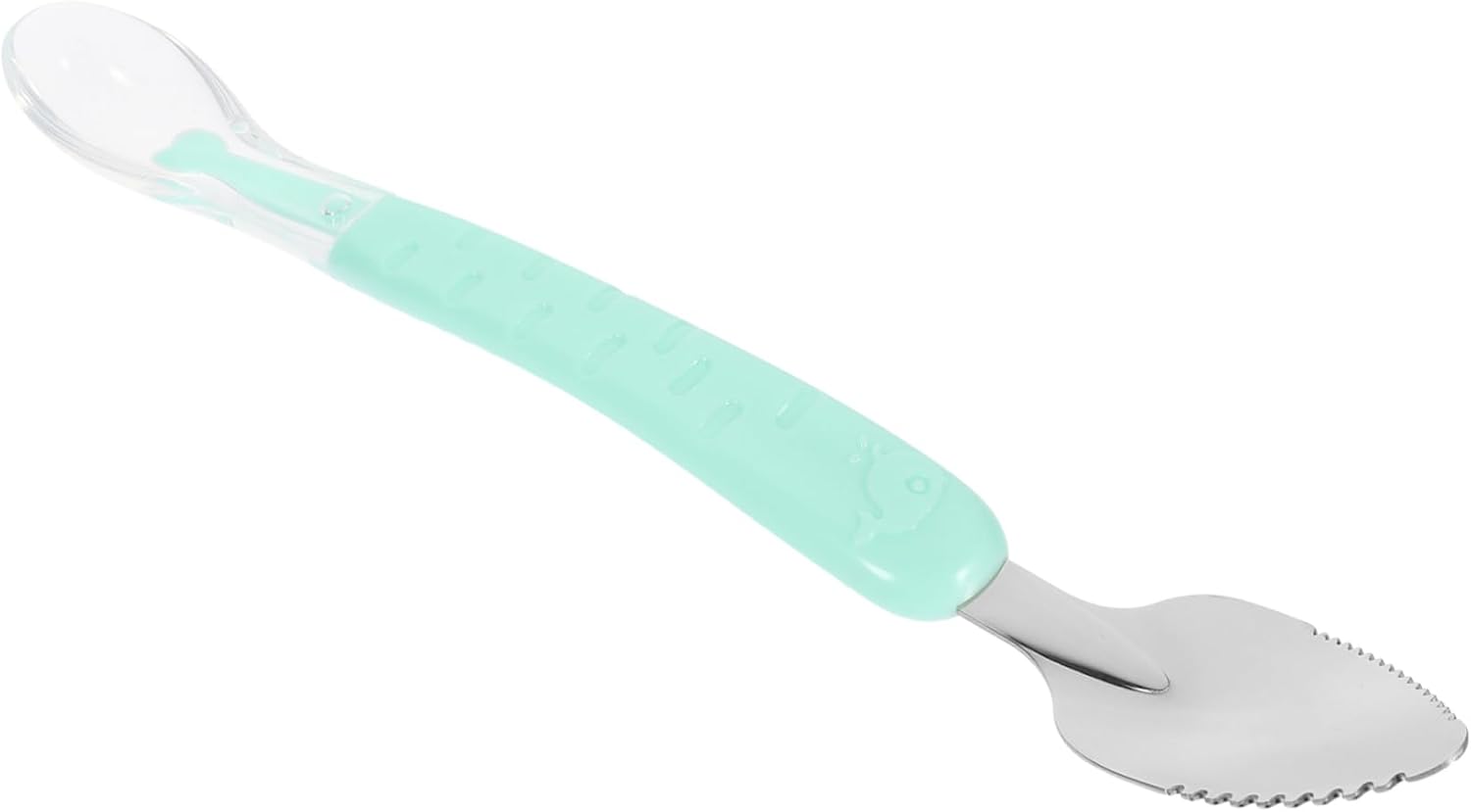 Stainless Steel Silicone Double Head Puree Scraping Spoon with Non Slip Handle Wear Resistant Fruit Scraper for Pears and Compact Lightweight Kitchen Accessory with Storage Case