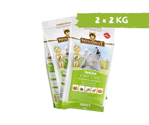 Wolfsblut Vetline Hundefutter - Joint Care, 2x2kg - Sparbundel, Sparpaket - inklusive Warnicks Tierfutterservice Hundesnack Goodie