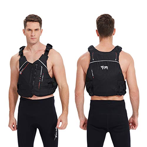 Zeraty Adult Life Jacket Swim Vest Buoyancy Aid Jacket Pfd For Fishing Sailing Surfing Boating Kayaking For Water Sports,Black,S/M #TOP6