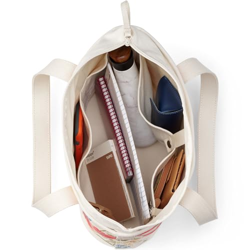 Image of Lands' End Zip Top Long Handle Canvas Tote Bag