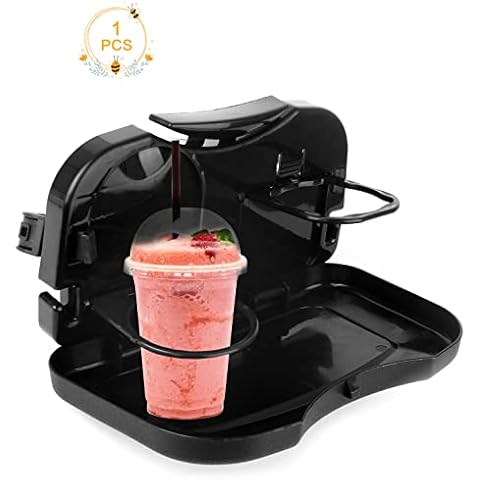 Ruicaifu 1PCS Car Backseat Table, Black Foldable Car Backseat Tray Multifunctional Folding Cup Drink Holder for Phone Food Drink Bottle Meal(25.5cm x 15.5cm) Cover