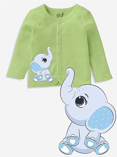Image of minicult Set of Cotton Unisex Front Open T-Shirt with snap Buttons Pack 5 jhabla