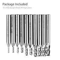 Linkstyle 10 Stück HSS Schaftfräser, 4 Flöte Hartmetall CNC Nutenfräser Metall Fräser Bohrer Set, 1.5-6mm Gerader Schaft Bohraufsätze Werkzeug Set für Holz Aluminium Stahl Titan Holz – Ansicht 8