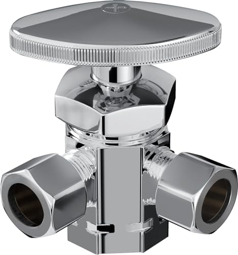 PROFLO PFX3T322C 1/2" x 3/8" x 3/8" Dual Outlet Stop - Chrome