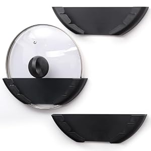 Belle Vous 3er Topfdeckelhalter Wand Set Kunststoff Schwarz