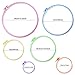 Caydo 6 Pieces Embroidery Hoops and 15 Needles, Plastic Circle Cross Stitch Hoop Ring Embroidery Circle Set, 3.4 inch to 10.4 inch (Multicolor)