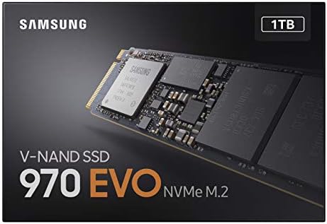 Samsung (MZ-V7E1T0BW 970 EVO SSD 1TB - M.2 NVMe Interface Internal Solid State Drive with V-NAND Technology, Black/Red