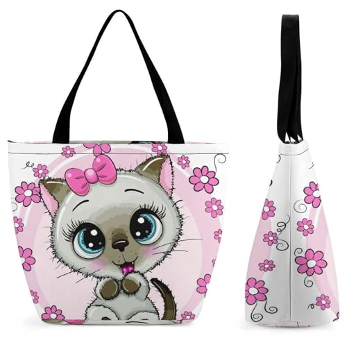 Sac à main chat gris grande capacité pour éviter de manquer de place