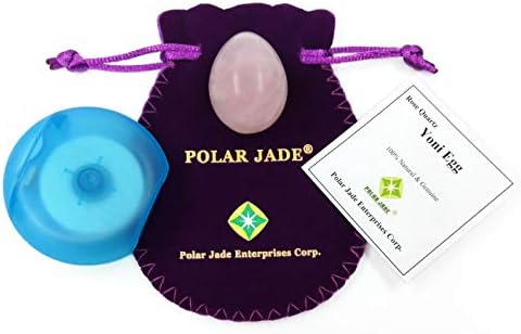 Rose Quartz Egg, Small Size, Predrilled, with Certificate and Instructions, Pink Love Stone, for Women to Strengthen Pelvic Floor Muscles & Counter Urinary Incontinence Polar Jade