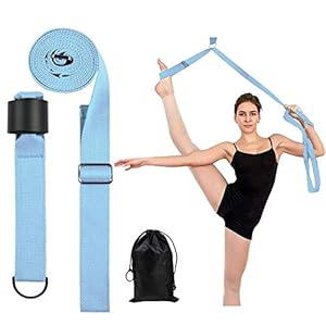 SNKUG-Adjustable-Leg-Stretcher-Lengthen-Ballet-Stretch-Band-Easy-Install-on-Door-Flexibility-Stretching-Leg-Strap-Great-Cheer-Dance-Gymnastics-Trainer-Stretching-Equipment SNAKUGA Door Leg Stretcher for Excercise, Flexibility Yoga Stretch Strap for Dance, Adjustable Bands Ballet for Physical Therapy and Athletic Trainer (Blue)