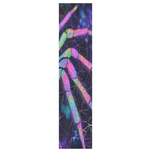 CEBUGI Multi-Colored Spiders Skateboard Grip Tape 33x9in Waterproof Tear-Proof Longboard Grip Tape Bubble Free Non-Slip Scooter Grip Tape for Girls Boys