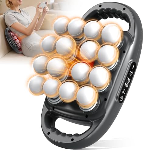 ZIIRCEH Back Massager Pain Relief 16 Head Massage Gun Deep Tissue Percussion Massager with 9 Modes & 9 Intensities Noise-Free for Shoulders Legs Foot Neck Massager Massage Tool