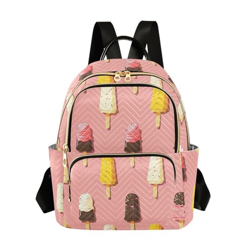 Mochila de helado rosa para niñas bolso ligero de moda juvenil y casual de 12.5 pulgadas