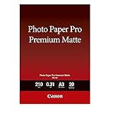 Canon Fotopapier PM-101 Premium matt - DIN A3, 20 Blatt (210 g/qm) für Tintenstrahldrucker, 2028049