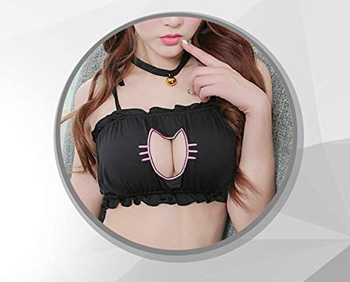 Sexy slaapkamer kleding kleding paar schoolmeisje ondergoed slaapkamer teddy bear suit -Sexy lingerie kant pop (Color : Cat) - Afbeelding 7