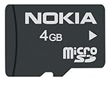 memoria nokia 2  Nokia MU-41 - Tarjeta de memoria micro SD de 4 GB con adaptador (Clase 4), negro