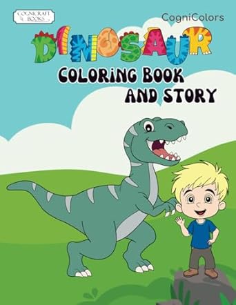 Dinosaur Coloring And Story Book: Dino Early Reader With Coloring Pages ...