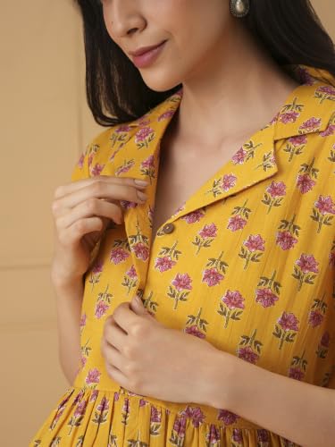 Image of The Mom Store Maternity and Nursing Dress | Pre and Post Pregnancy Dress for Womens | Zipper /Button Opening | Causal Wear | Trendy Stylish Causal Dresses for New Moms