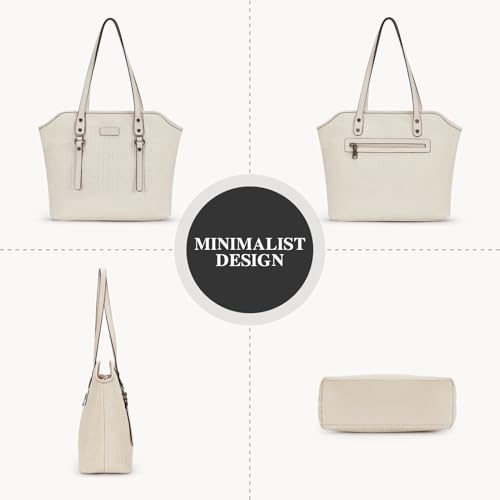 Image of Tote Bag for Women,Large Capacity Straw&Vegan Leather Tote Purses for Women,Shoulder Bags For Daily Travel Work Beach