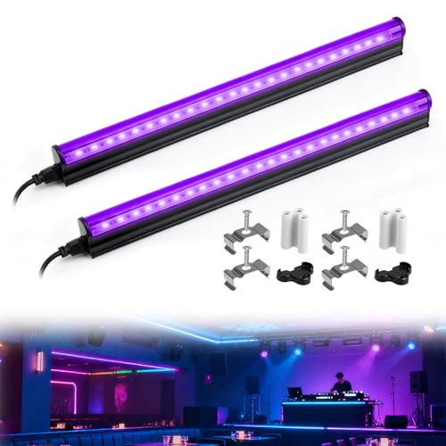 2Pcs 5W UV Schwarzlicht Röhre 24 LEDs 5V USB Schwarzlicht Lamp 385-400 nm Tragbar 270° Abstrahlwinkel für Weihnachten, Halloween, Disco, Körpermalerei, fluoreszierend, Blacklight Party Dekorationen