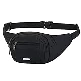 Sac Banane Femme Homme Fille Etanche Sacoche de Ceinture Ville Running Sacs Bananes de Randonnée Unisexe Grande Capacité Sac de Taille Multifonctionnel pour Sports Voyage Loisir en Plein air (Noir)