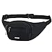 Marsupio Uomo Donna con 4 Tasche Marsupio Sportivo Running Impermeabile con Cintura Regolabile Outdoor Escursioni Cintura Corsa Marsupio per Corsa Ciclismo Escursione Campeggio (Nero)