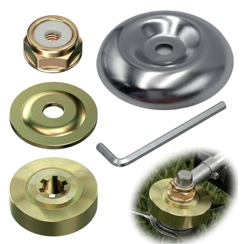 5 Pièces Kit Ecrou Tete Debroussailleuse pour Echo Stihl Universel Fixation Écrou Lame Set avec Écrous Métalliques Plaques de Fixation Adaptateur Robuste...