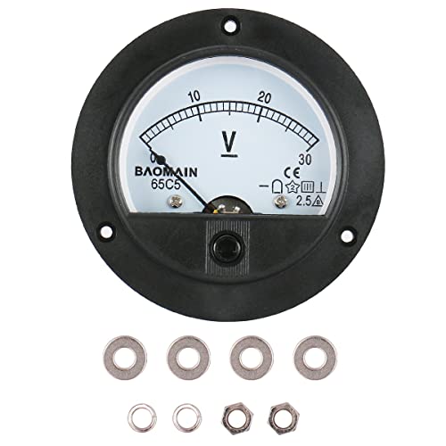 Image of BAOMAIN 65C5 DC 0-30V Class 2.5 Analog Panel Volt Meter