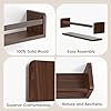 Lizgaho Floating Wall Nursery Book Shelves for Bedrooms Kids 16.5 Inch Walnut Color Wooden Baby Book Shelf for Kids Rooms Set of 3 Nursery Shelves for Wall Mounted Toddler Bookshelf #5