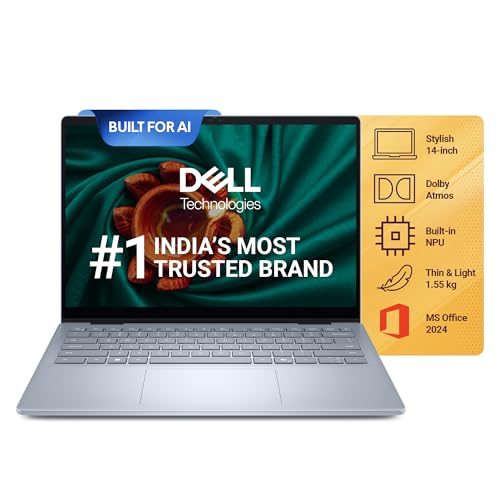 Image of New Dell 14 Plus Laptop, AI Enabled Intel Core Ultra 7 256V, 16GB, LPDDR5X, 512GB SSD, Intel Arc Graphics, 14 inch 2.5K AG NT 300nits WVA /IPS Display, Backlit Keyboard + FPR, Ice Blue, 1.55 Kg
