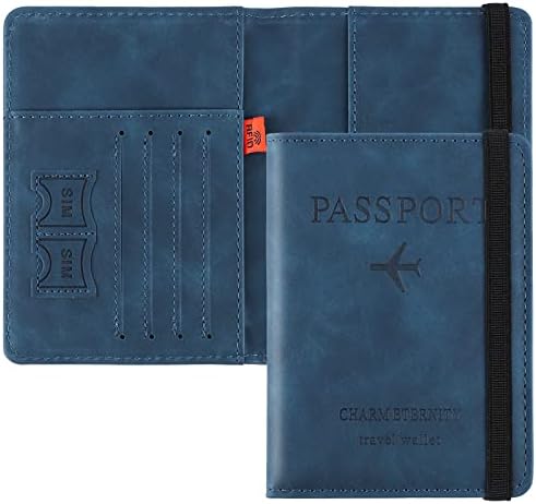 Cooja Passport Holder Cover Travel Wallet Organiser, Passport Case with RFID Blocking, PU Leather Travel Document Holder for Men&Women Travel Accessories (Black)