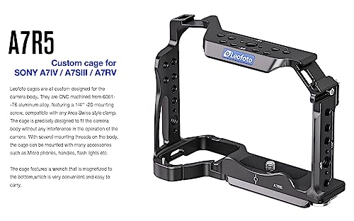 Image of Leofoto A7R5 Camera Cage, for Sony A7R5 /A7RIV /A7SIII / A1, ARRI, Anti-Twist, Arca Compatible