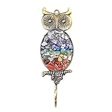 Mewuthede Decorative Antique Owl Hook Rack/Wall Hanging Hook, Colorful Crystal Hook Suitable for Tow