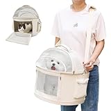 Acesolid Round Pet Carrier for Small & Medium Cats & Dogs - Travel Carrier for Pets up to 22 lbs, Allows Pets to Turn and Move Easily, Ideal for Car Travel, Lightweight and Comfortable Design