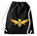 zusammenziehbare Tragekordel Styletex23 Bumblebee Logo Zeichen Fan Turnbeutel Sportbeutel Gym Bag, schwarz