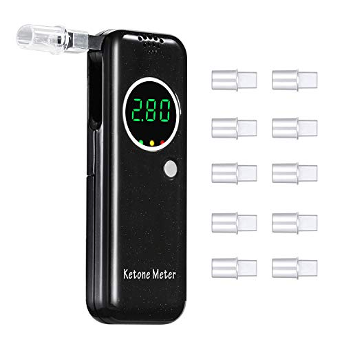 GDbow Ketosis Monitor, Ketone Breath Meter Digital LCD Display, Only Breathe with The Device, Black