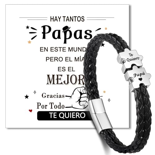 Dia del Padre Regalos Papá - Pulsera Regalo - Grabado“Te Quiero Papá” Pulsera - dia del padre regalos 21cm