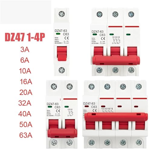 Disyuntor mini MCB tipo C con capacidad de corte de 6 KA para evitar sobrecargas 2