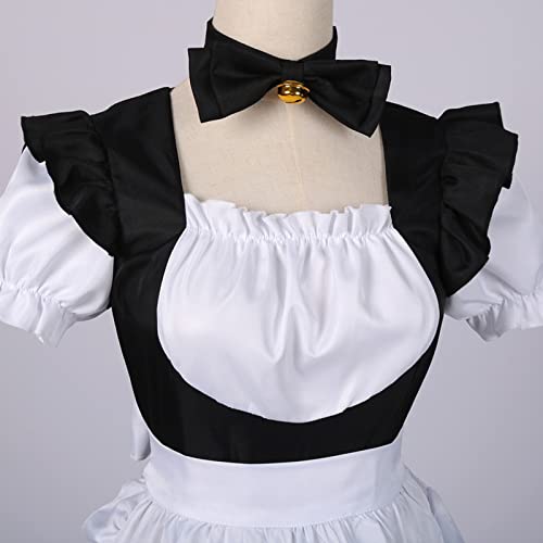 SLENDIPLUS Vestido sexy de empregada Coaplay Maid's Soft Cute Girl Maid's, Branco, Medium