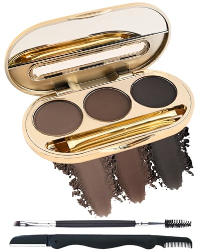 Eyebrow Powder Makeup Kit-3 Colors Eye Brow Tinting Powder Palette ...