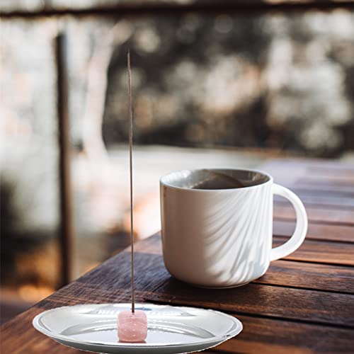 Newwe Rose Quartz Crystals Incense Holder For Sticks, Healing Cr #TOP4