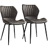 SONGMICS Eetkamerstoelen, set van 2, keukenstoelen, gestoffeerde stoelen, waterafstotend, onderhoudsvriendelijk…