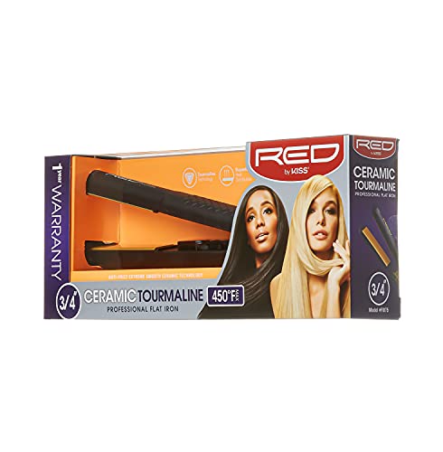 Plancha de Pelo Cerámica Roja Kiss Products 0.75 pulg miniatura 2