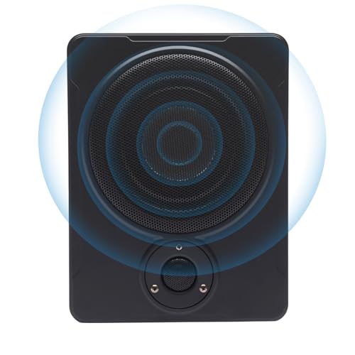 Subwoofer De Voiture, Caliber Haut Parleur Voiture, SystèMe De Subwoofer Actif avec Amplificateur IntéGré, Caisson De Basses sous SièGe De Voitures,...