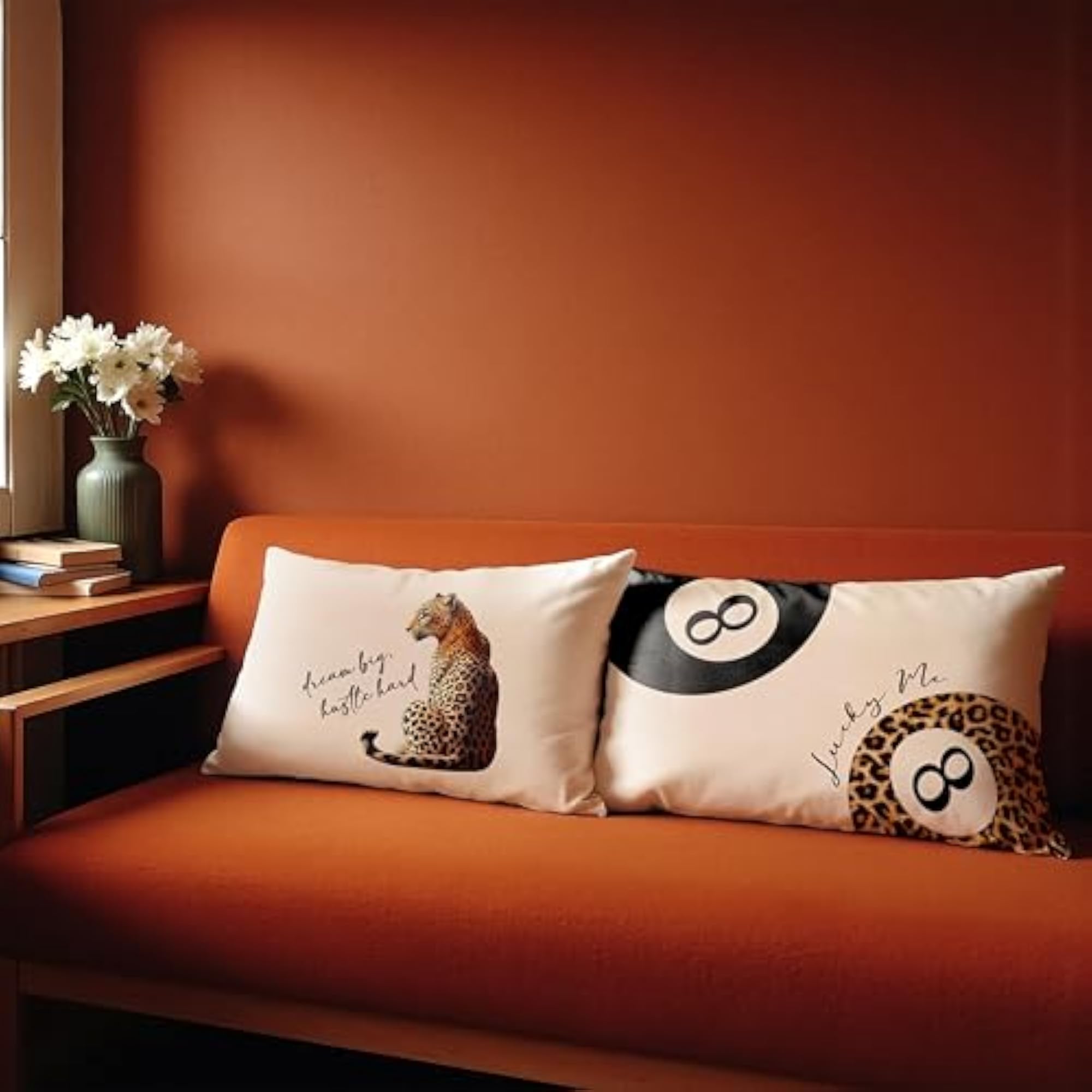 Leopard Cheetah Pillow Covers Double-Sided Set of 2